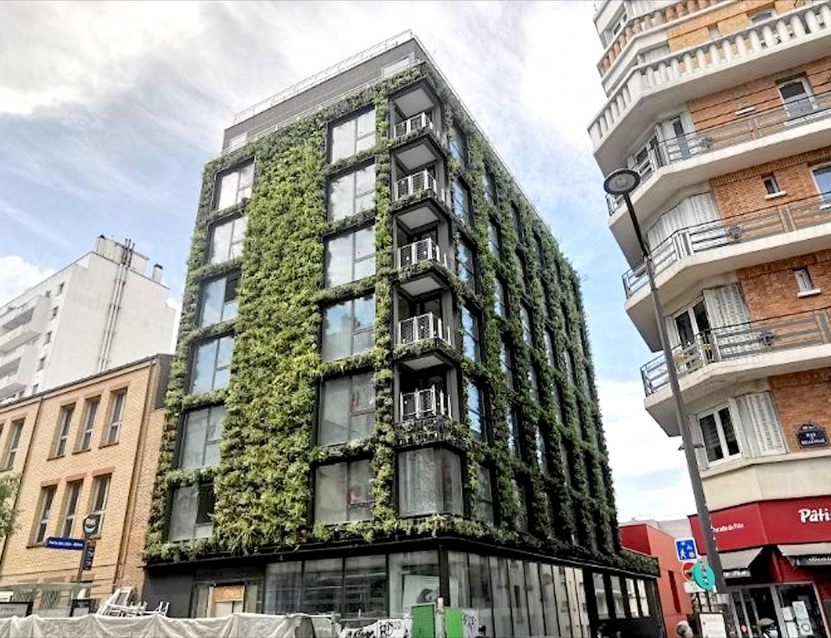 Tracer Urban Nature pare lHôtel Belleville dune façade végétale